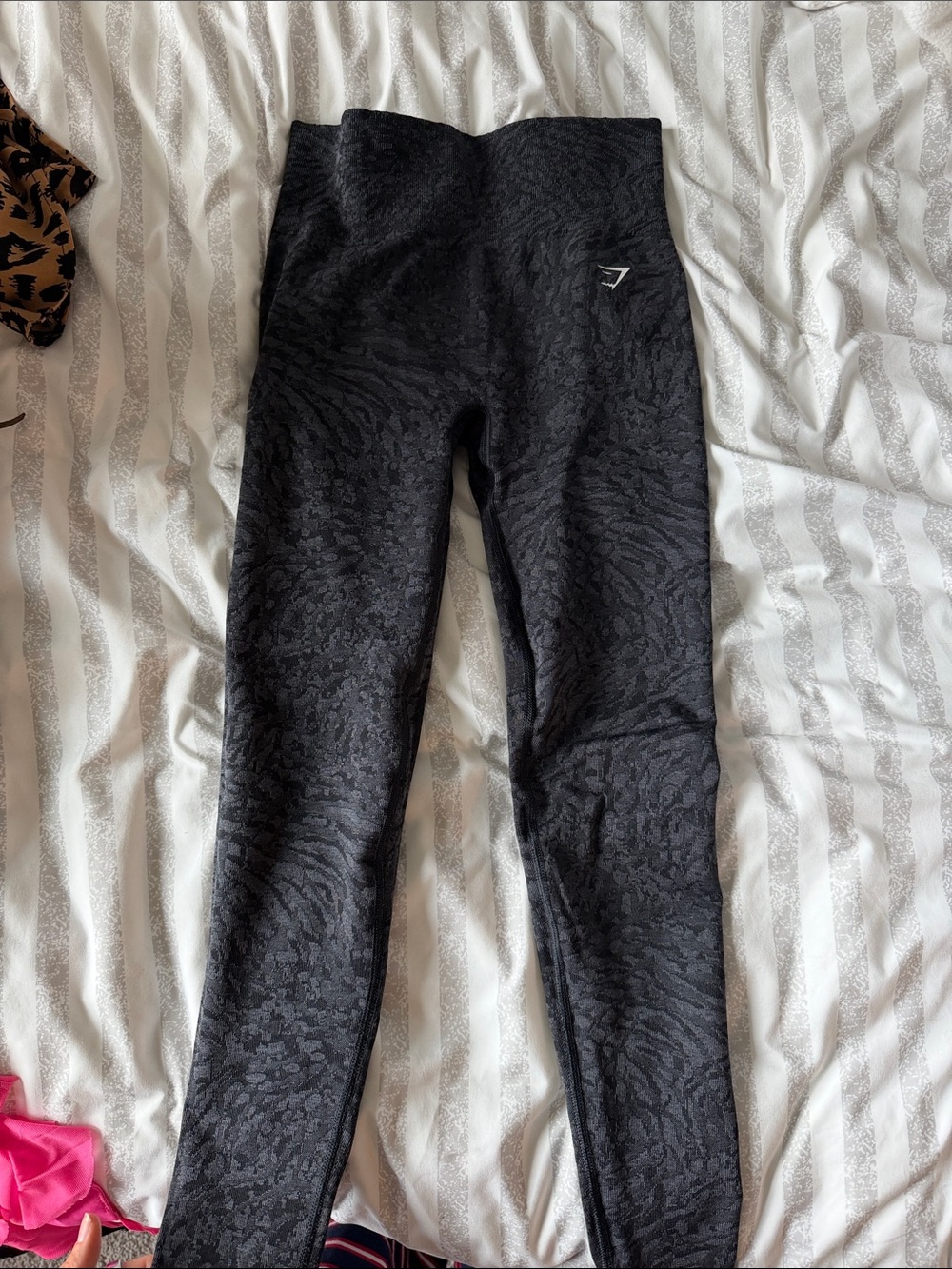 Gymshark Black Jacquard Leopard High-Waist Leggings